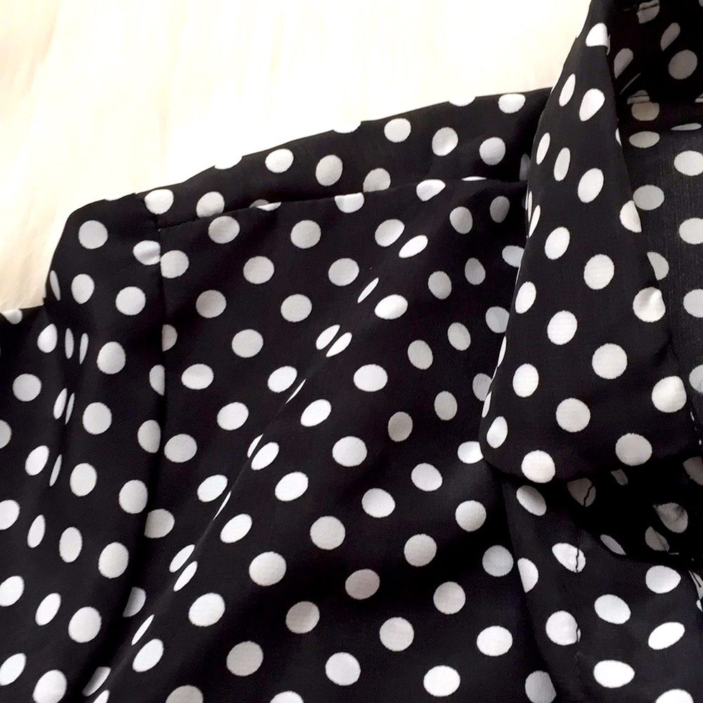 Black and White Polka Dot Blouse - Picture 4 of 5